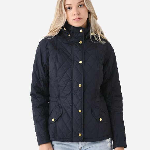 NWT Barbour Millfire Quilted Jacket Navy - Picture 1 of 6